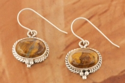 Genuine Pietersite Sterling Silver Earrings