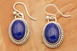 Artie Yellowhorse Genuine Blue Lapis Sterling Silver Earrings