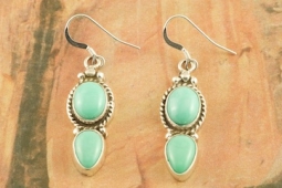 Genuine Campitos Turquoise Sterling Silver Earrings