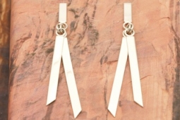 Artie Yellowhorse Sterling Silver Long Dangle Post Earrings