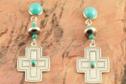 Genuine Campitos Turquoise Sterling Silver Earrings
