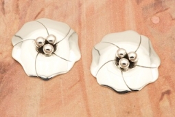 Artie Yellowhorse Flower Sterling Silver Post Earrings