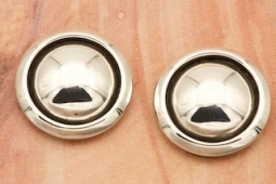 Artie Yellowhorse Sterling Silver Shadow Box Earrings 5/8" Diameter