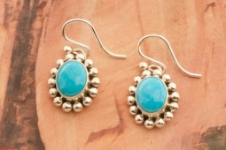 Artie Yellowhorse Genuine Sleeping Beauty Turquoise Sterling Silver Earrings