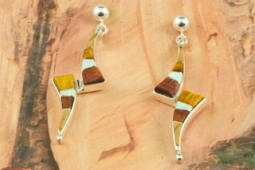 Calvin Begay Genuine Picture Jasper Sterling Silver Earrings