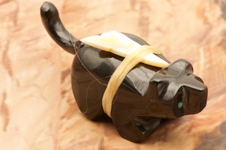 Zuni Indian Black Marble Mouse  Fetish