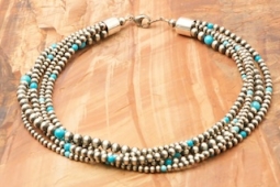 5 Strand, 18" long Navajo Pearls Necklace