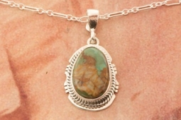 Genuine Royston Turquoise Sterling Silver Pendant
