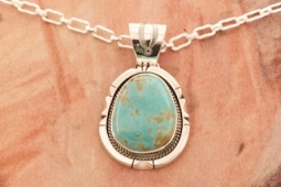 Genuine Sierra Nevada Turquoise Sterling Silver Pendant