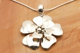 Artie Yellowhorse Sterling Silver Double Flower Pendant