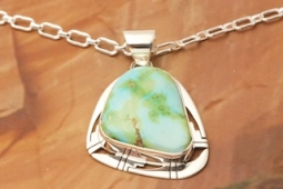 Native American Jewelry Genuine Sonoran Turquoise Pendant