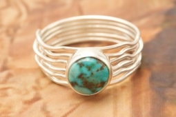 Sleeping Beauty Turquoise Sterling Silver Branch Design Ring