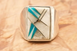 Calvin Begay Sterling Silver Men's Ring