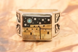 Calvin Begay Starry Night in the Pueblo Sterling Silver Ring