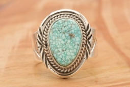 Genuine White Water Mine Turquoise Sterling Silver Ring