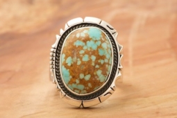 Native American Jewelry Genuine Number 8 Mine Turquoise Ring