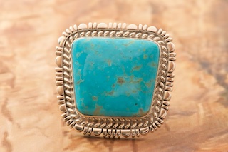 Native American Jewelry Kingman Turquoise Sterling Silver Ring