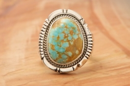 Genuine Number 8 Mine Turquoise Sterling Silver Ring