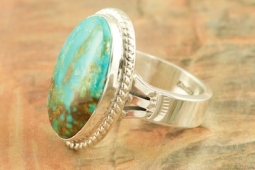 Genuine Kingman Turquoise Sterling Silver Ring