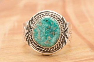 Genuine White Water Turquoise Sterling Silver Navajo Ring