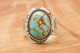 Genuine Number 8 Mine Turquoise Sterling Silver Ring