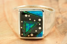 Calvin Begay Night Sky Design Sterling Silver Ring