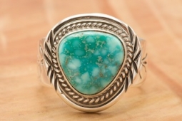 Genuine White Water Turquoise Sterling Silver Navajo Ring