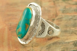 Genuine Manassa Turquoise Sterling Silver Ring