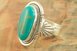Genuine Manassa Turquoise Sterling Silver Ring