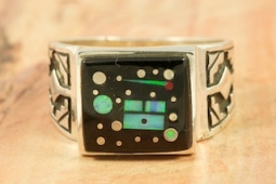 Calvin Begay Night Sky Design Sterling Silver Ring