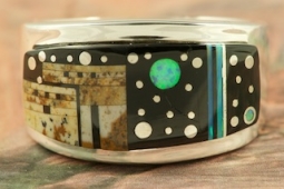 Calvin Begay Starry Night in the Pueblo Sterling Silver Ring