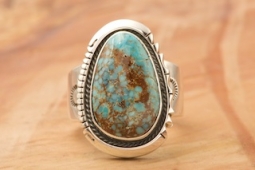 Native American Jewelry Genuine Number 8 Mine Turquoise Ring