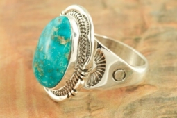 Genuine Manassa Turquoise Sterling Silver Ring