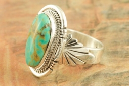 Genuine Manassa Turquoise Sterling Silver Ring