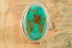 Genuine Boulder Turquoise Sterling Silver Ring