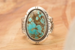 Native American Jewelry Genuine Number 8 Mine Turquoise Ring