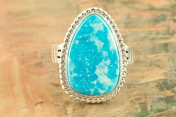 Genuine Kingman Turquoise Sterling Silver Ring