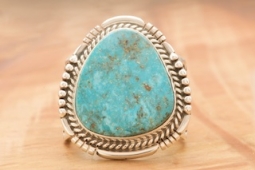 Genuine Kingman Turquoise Native American Ring