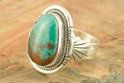 Genuine Manassa Turquoise Sterling Silver Ring