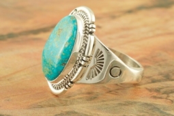 Genuine Manassa Turquoise Sterling Silver Ring