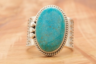 Genuine Kingman Turquoise Sterling Silver Ring