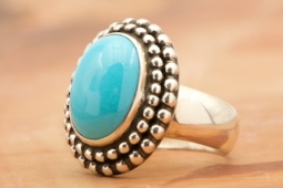 Genuine Sleeping Beauty Turquoise Sterling Silver Ring