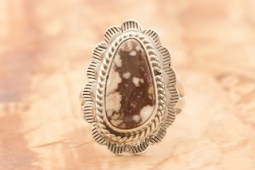Genuine Wild Horse Sterling Silver Navajo Ring
