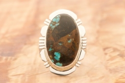 Genuine Boulder Turquoise Sterling Silver Ring