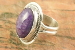 Charoite Sterling Silver Ring