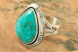Genuine Candelaria Turquoise Sterling Silver Ring
