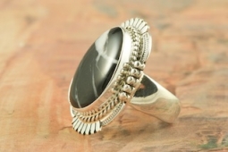 Genuine White Lightening Sterling Silver Navajo Ring