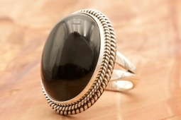 Artie Yellowhorse Black Onyx Sterling Silver Ring