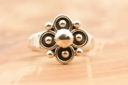 Artie Yellowhorse Clover Design Sterling Silver Ring