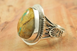 Genuine Boulder Turquoise Sterling Silver Ring